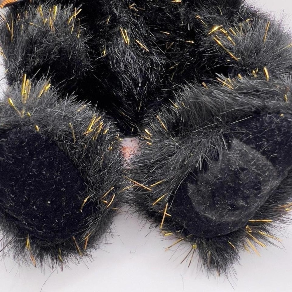 Russ Berrie Sparky Plush Teddy Bear Small Black Tinsel Excellent Halloween Decor - Picture 8 of 8